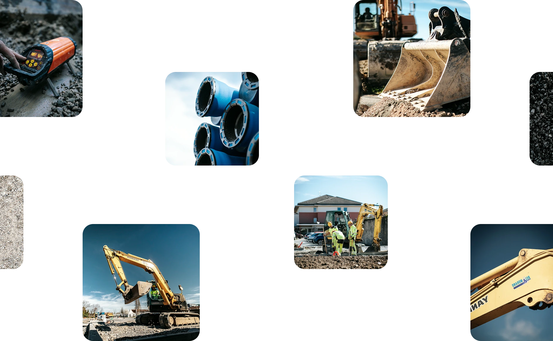 Excavation with mechanical shovel on a construction site