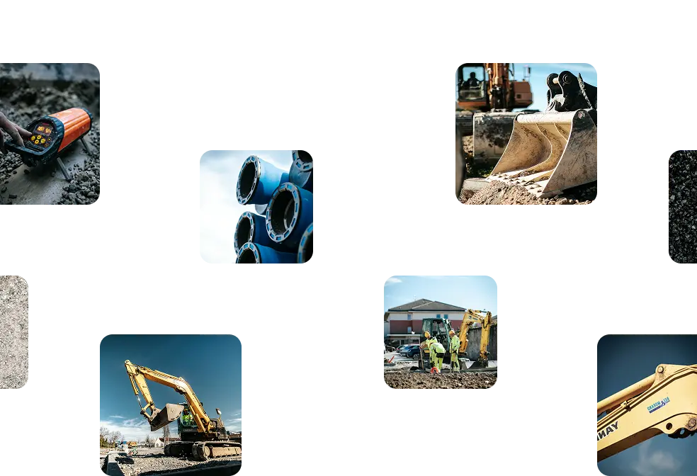 Excavation with a mechanical shovel on a construction site